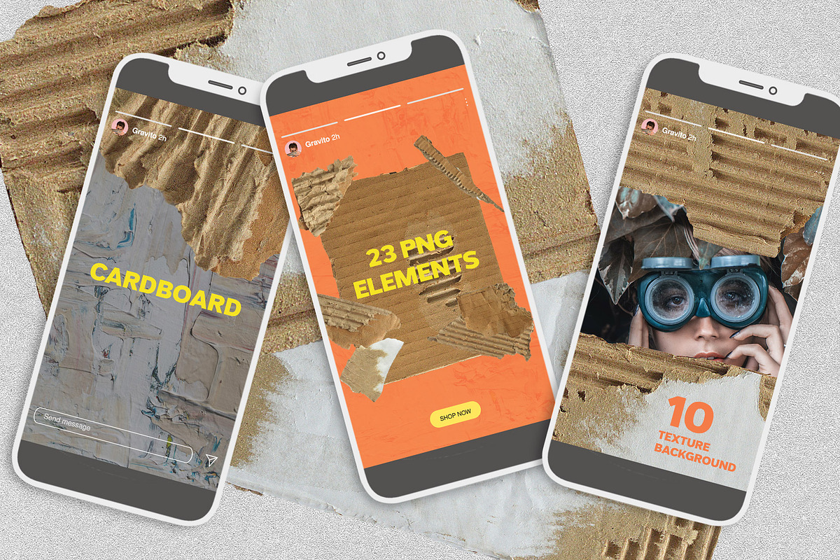 Cardboard Texture & Elements Pack, a Texture Graphic by Gravito (Photo 2 of 9)