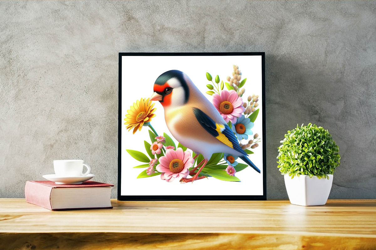 Spring American Goldfinch Bird Subli, an Illustration by SVGArt (Photo 4 of 7)