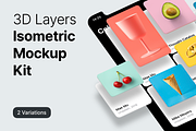 3D Layers Isometric App Mockup Kit, an iPhone Mockup by SL Studio (Thumbnail 1 of 7)