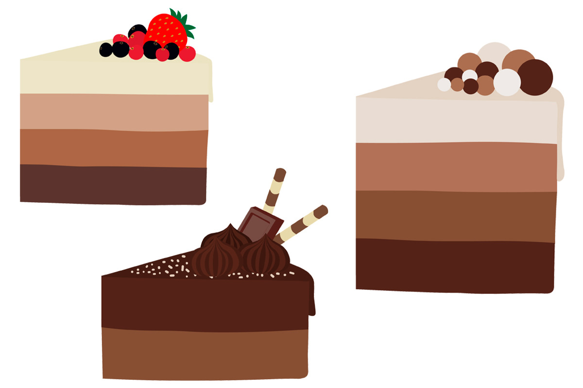 Cakes vector. Chocolate cake vector., a Food Illustration by IrinaShishkova (Photo 2 of 2)