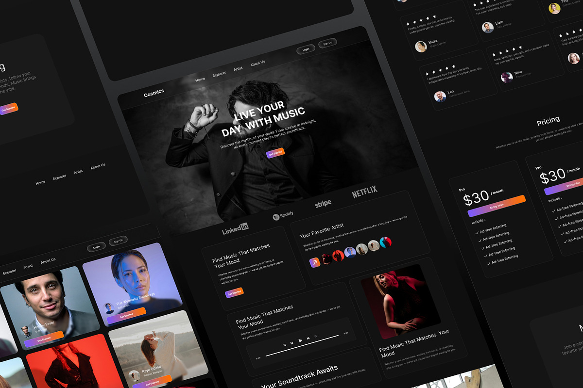 Cosmics | Best Music Present Framer, an UI Kit Template by Pixel Blend (Photo 6 of 6)