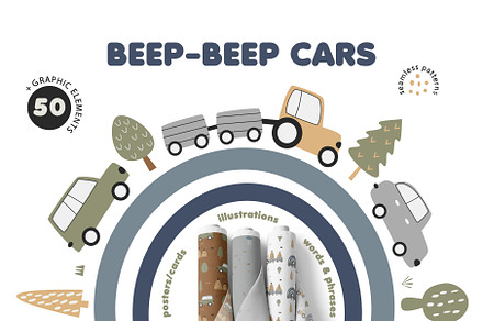 Cute Car Illustrations patterns