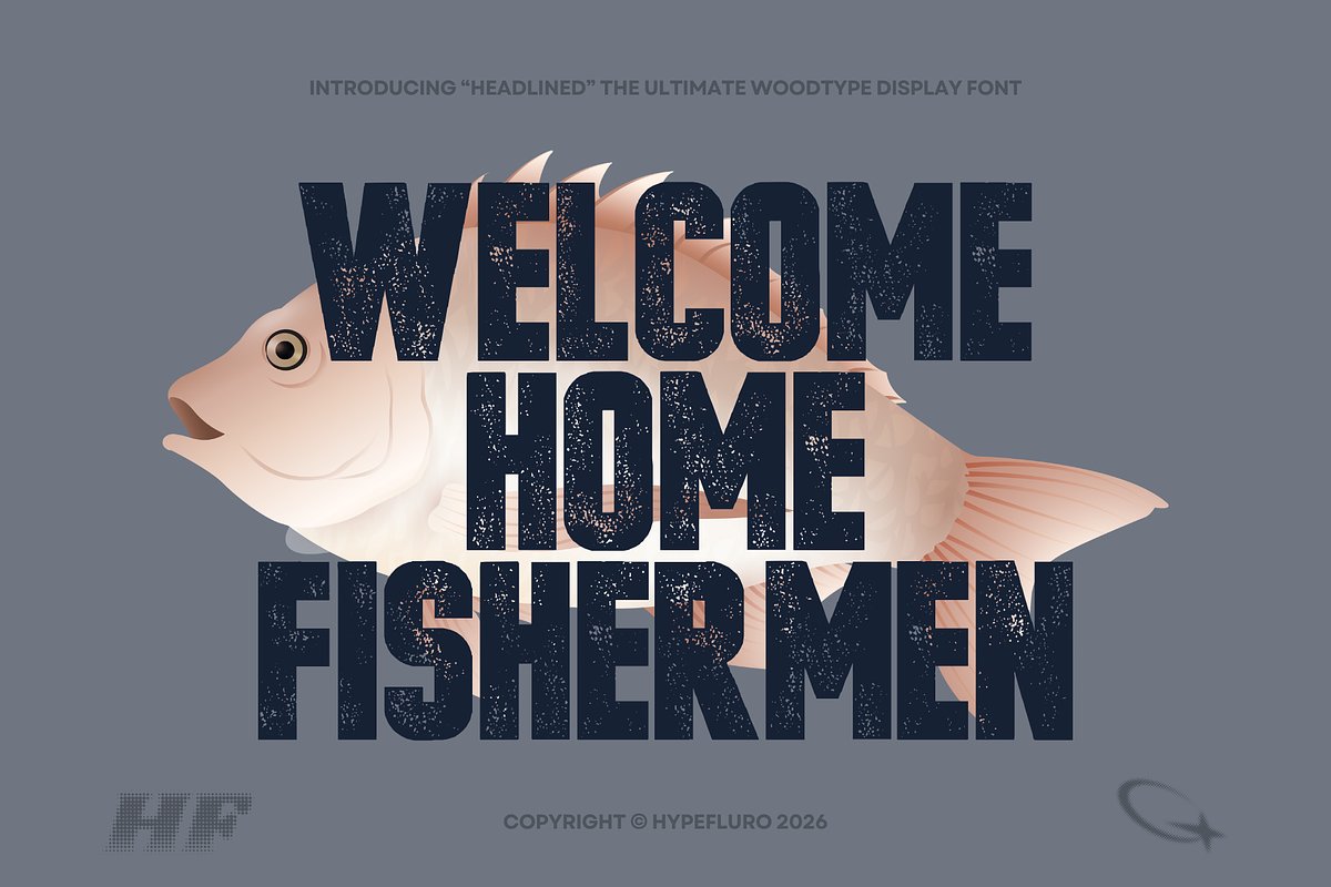 HEADLINED 2 WOODTYPE FONTS, a Sans Serif Font by HyperFluro (Photo 3 of 11)