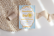 Sunshine 2nd Birthday Invitation, a Templates & Theme by VeliusCreativeStudio (Thumbnail 3 of 3)