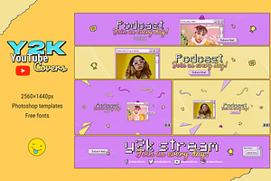 Y2K YouTube Cover Artworks, a Social Media Template by Andrew Skoch Design
