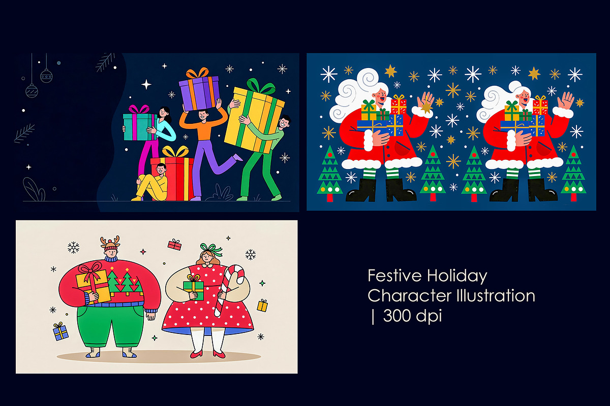 Festive Holiday Character, a Seasonal Illustration by StockVerse Creative (Photo 1 of 4)