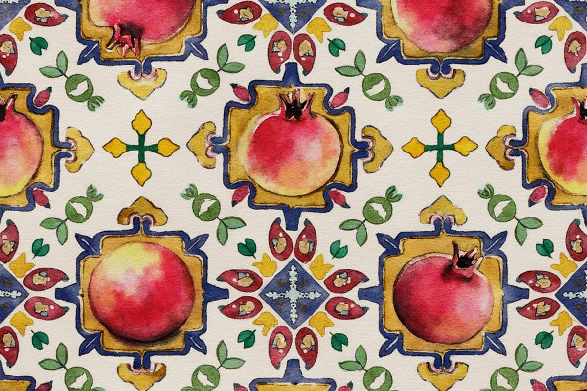 Seamless Pattern Pomegranate Cross, a Pattern Graphic by PLUM&FIGS (Photo 3 of 5)