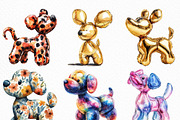 Balloon Dog Sublimation Clipart, an Illustration by Craft Nest (Thumbnail 2 of 6)