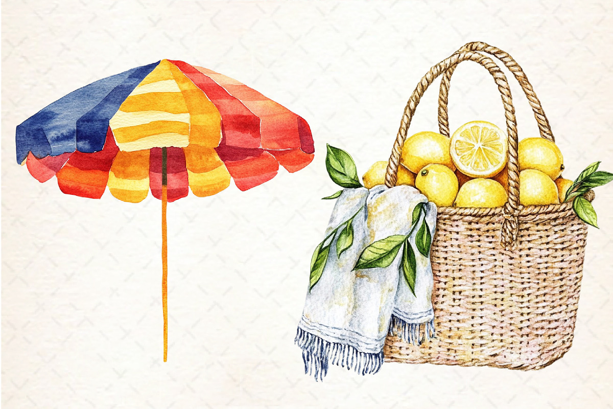 Italian Summer Clipart, an Illustration by Libby Wishes (Photo 7 of 7)