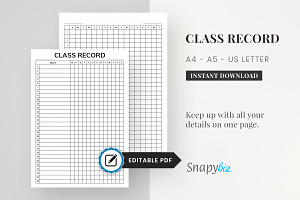 Class Record Printable