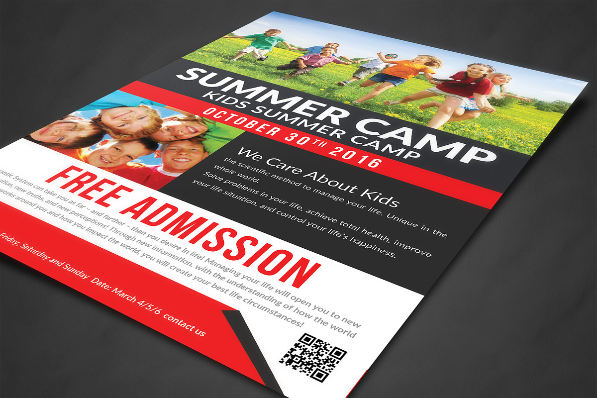 Kids Summer Camp Flyer Templates, a Flyer Template by AfzaalGraphics (Photo 2 of 4)