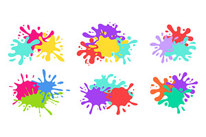 Colorful paint splashes. Color, an Illustration by winwin.art