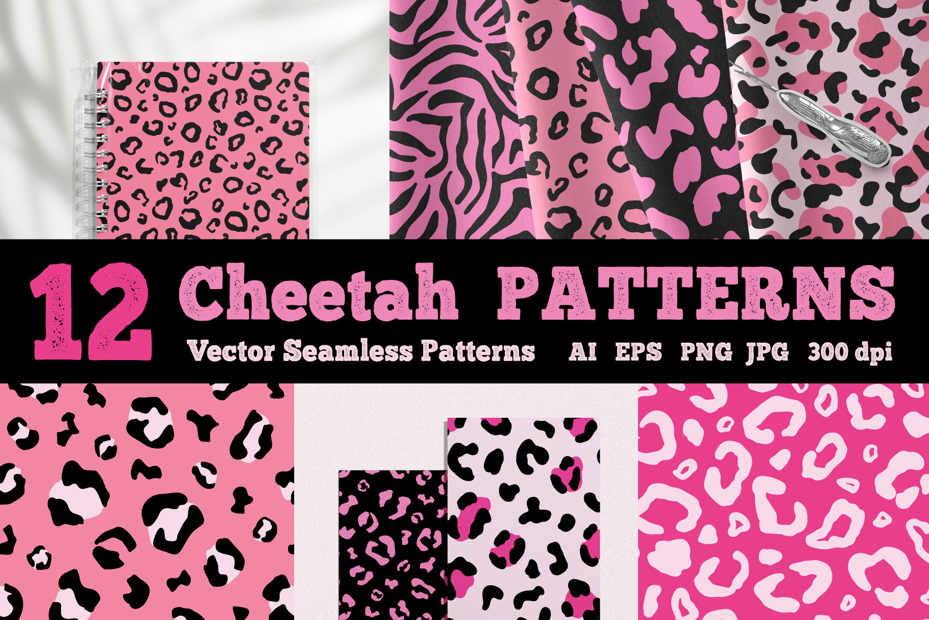 Pink Cheetah Seamless Patterns, a Pattern Graphic by Katrinelly