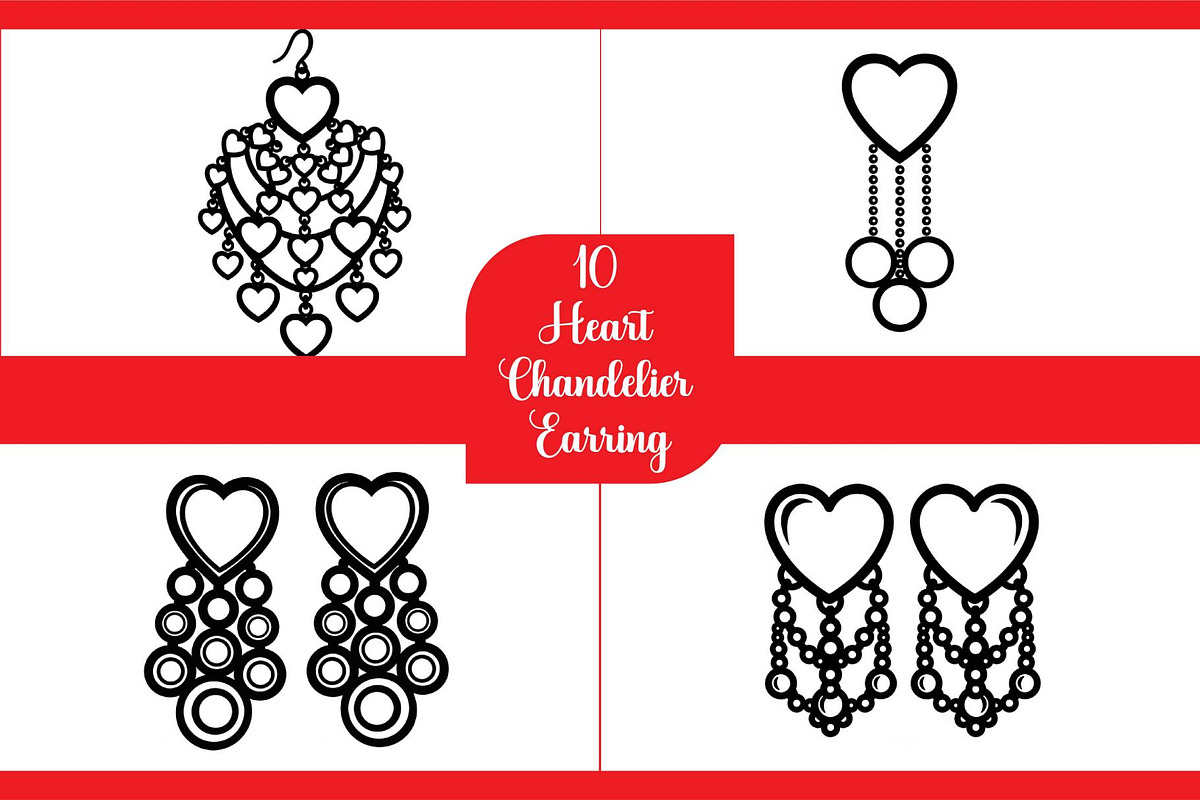 Heart Chandelier Earring, an Object Graphic by Designer_Momina (Photo 1 of 5)