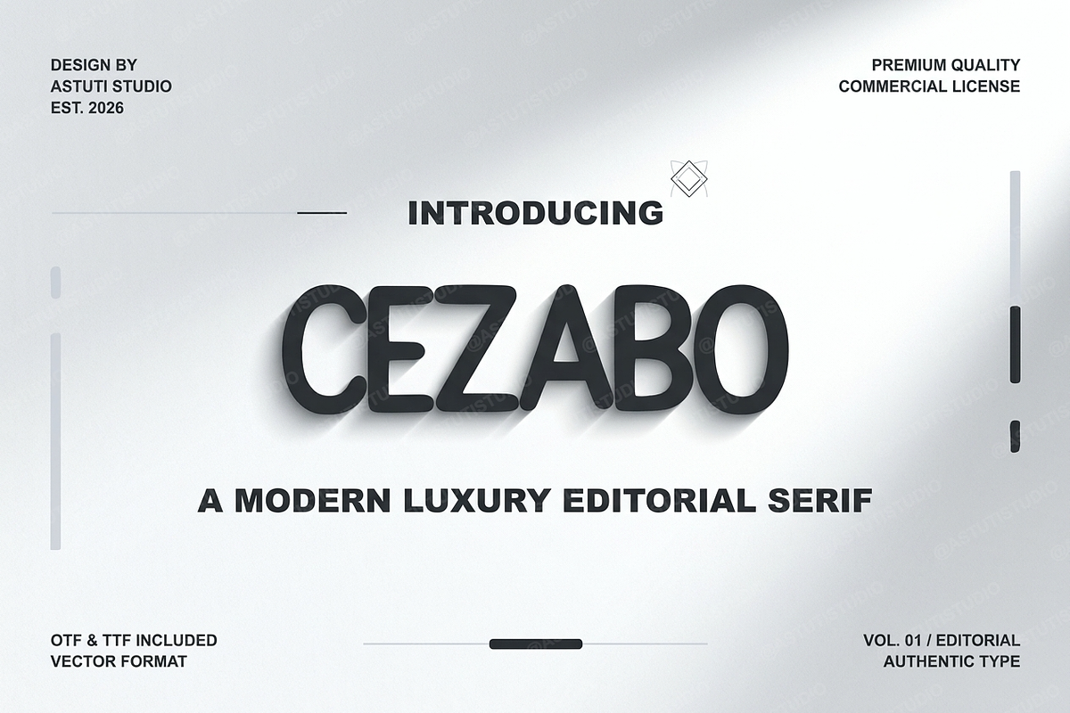 Cezabo | Elegant Serif Typeface, a Serif Font by Astuti Studio (Photo 2 of 18)