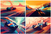 20 Colorful Race Car Illustrations, an Illustration by HipFonts (Thumbnail 3 of 6)