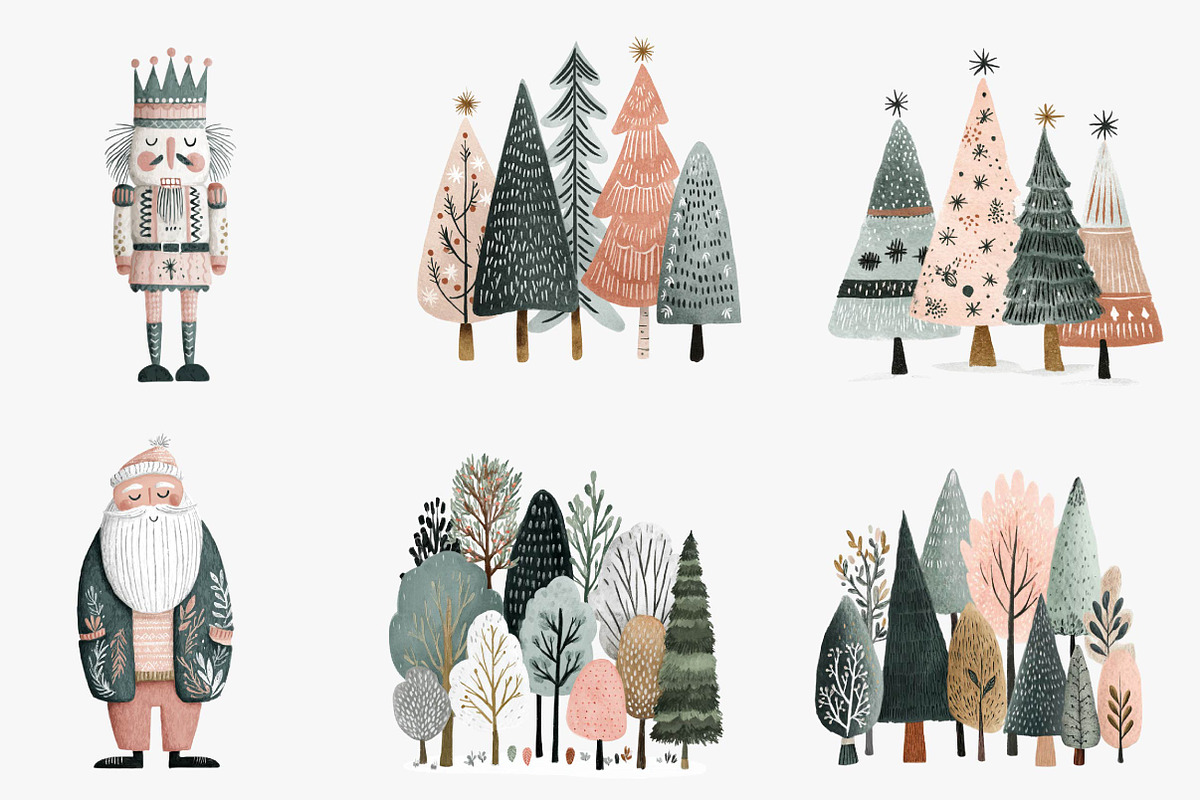 Boho Christmas Trees PNG Bundle, an Illustration by CreationArt (Photo 5 of 5)