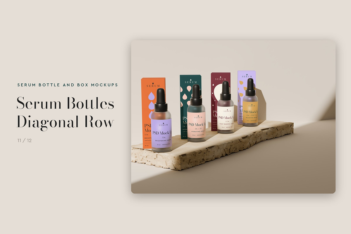 Serum Bottle and Box Mockup Pack, a Packaging Mockup by Motion-Box (Photo 12 of 14)