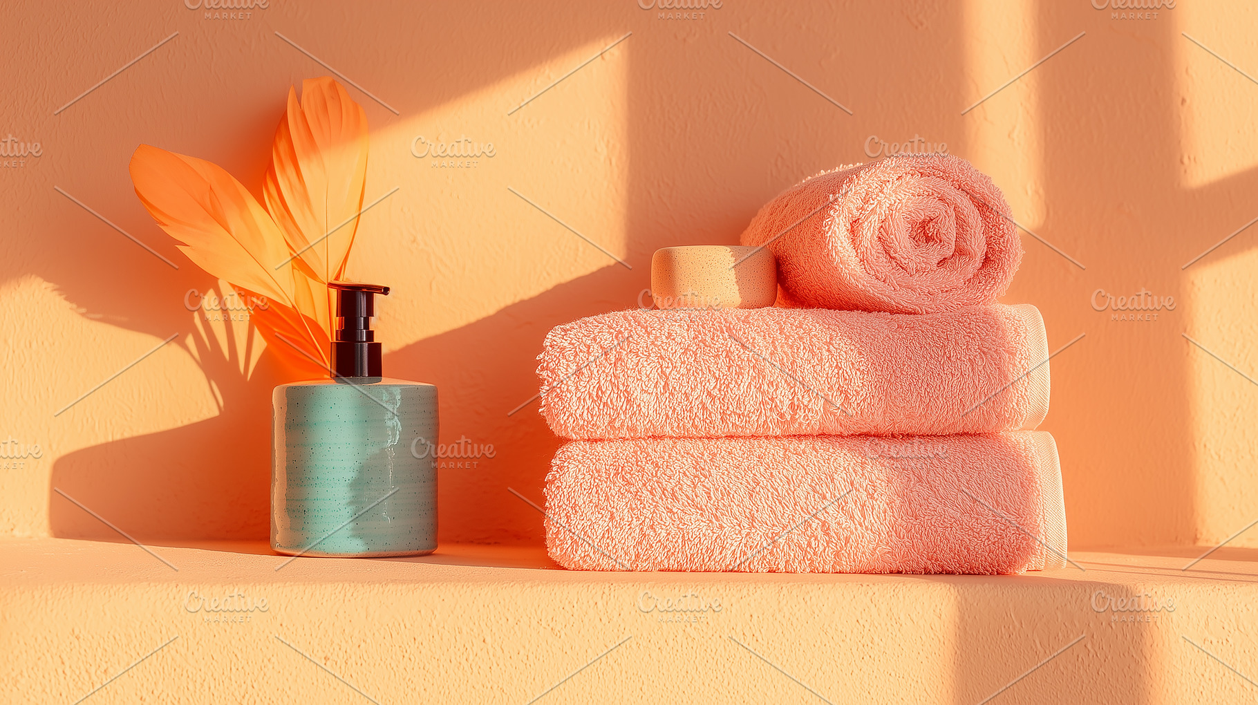 A neat stack of white towels, a Beauty & Fashion Photo by Imaginarium