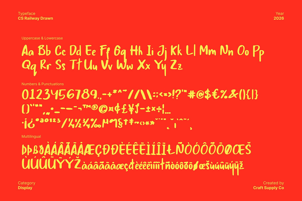 CS Railway Drawn, a Handwritten Font by Craft Supply Co. (Photo 8 of 8)
