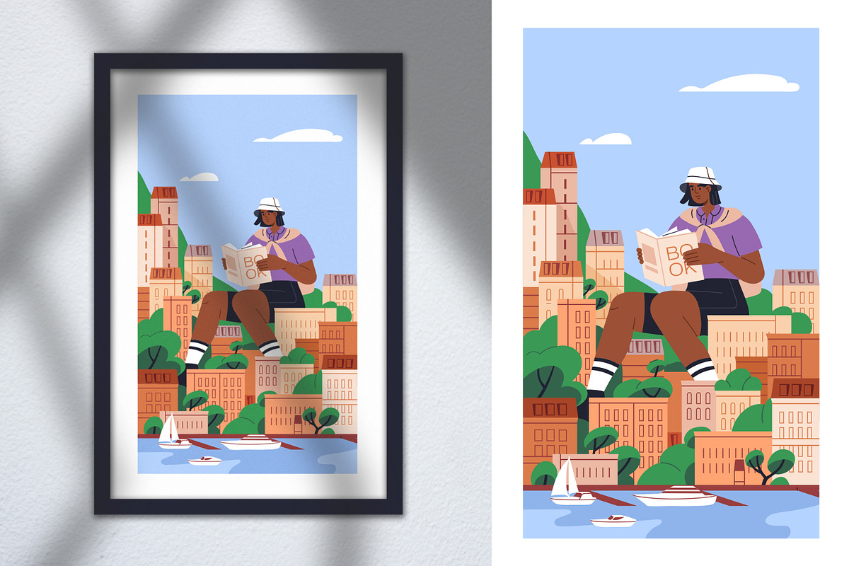Giant people in city. Urban cards, a Person Illustration by Good Studio (Photo 5 of 5)