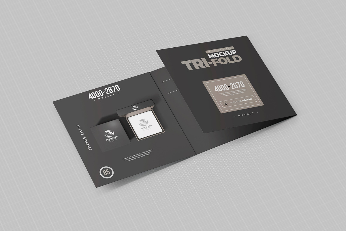Tri-Fold Square Brochure Mock-up 3, a Print Template by Nevada63 (Photo 3 of 3)