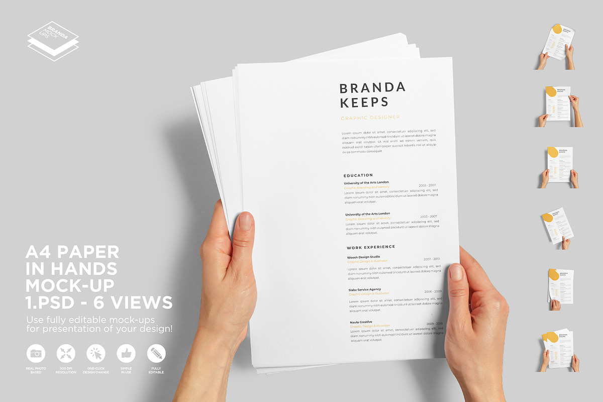 A4 Paper in Hands Mock-up, a Print Template by Branda Keeps (Photo 1 of 16)