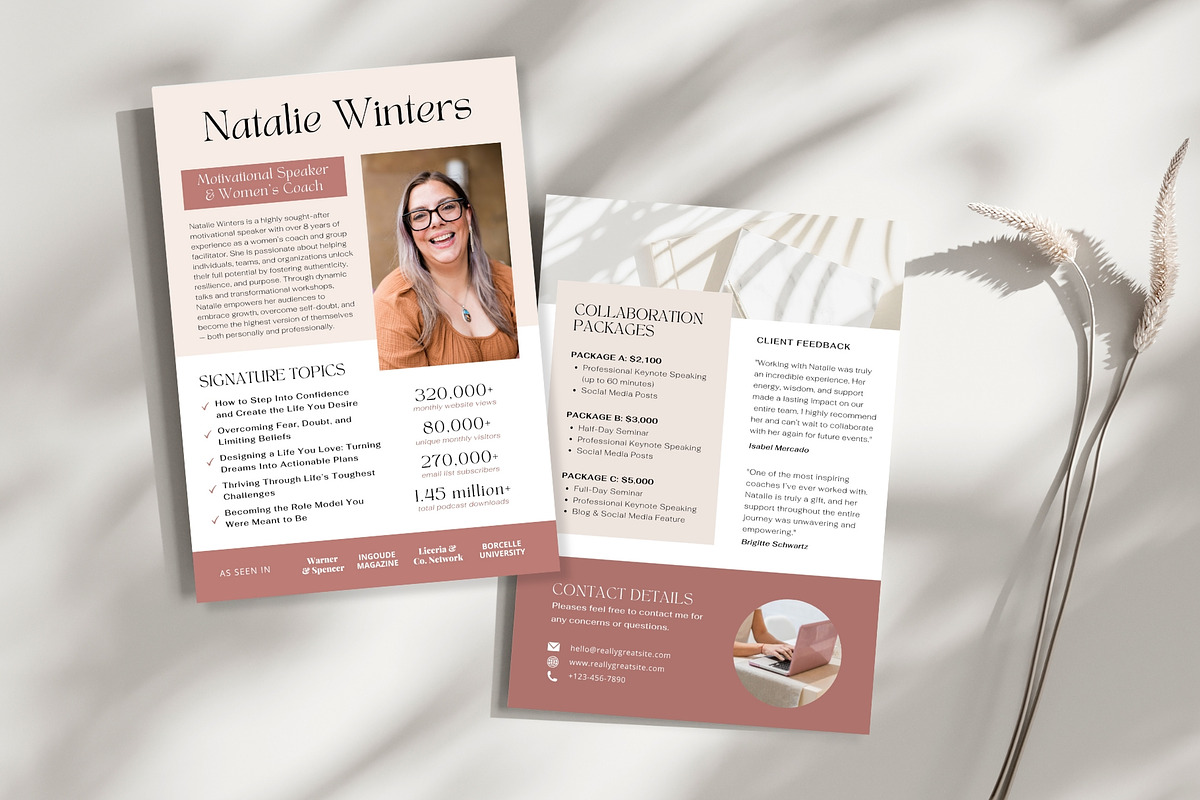 Speaker Sheet Template Canva preview 2