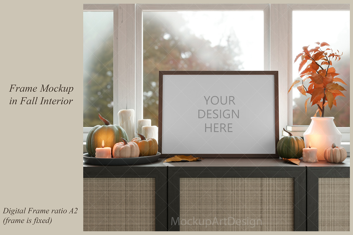 Fall Frame Mockup, Halloween Mockup, a Product Mockup by MockupArtDesign (Photo 1 of 4)