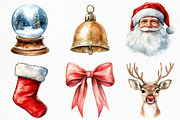 Watercolor Christmas Time Clipart, an Illustration by Craft Nest (Thumbnail 2 of 5)