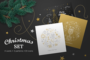 Gold line Christmas set, an Illustration by Fay_Francevna (Thumbnail 1 of 5)