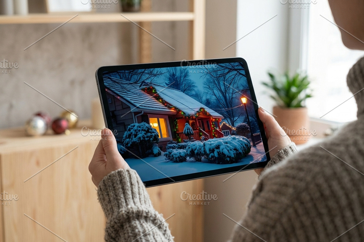 Cozy Winter House Stock Photo, a Holiday Photo by Aura Canyon HQ (Photo 7 of 7)