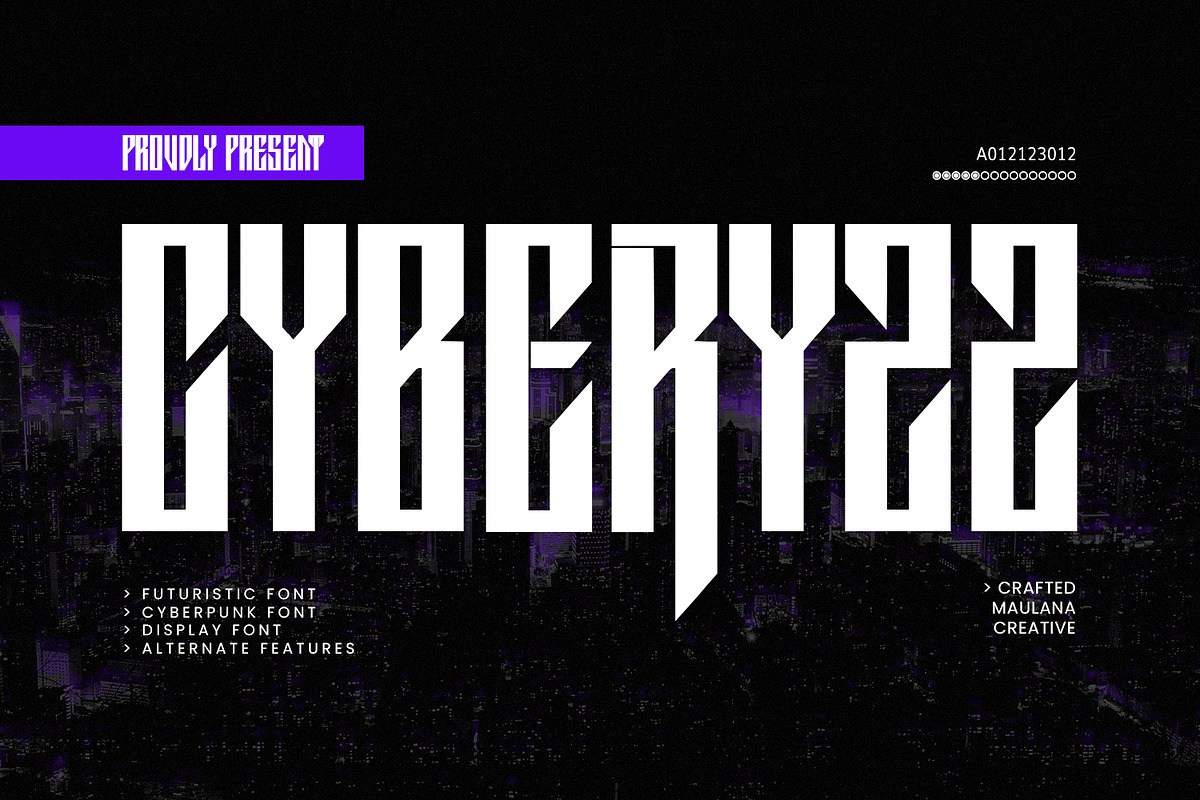 Cyberyzz Futuristic Font, a Sans Serif Font by Maulana Creative (Photo 1 of 7)