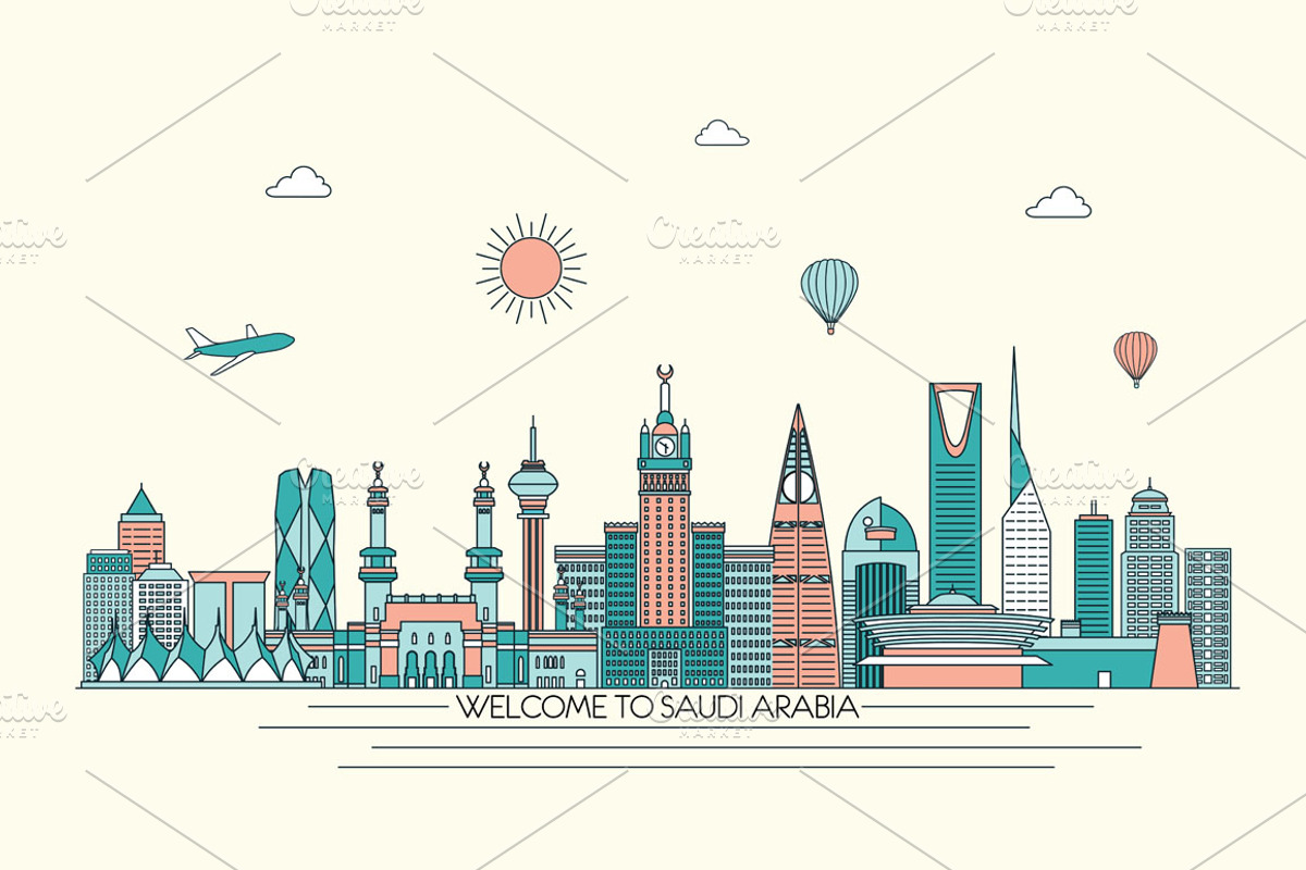 Saudi Arabia line skyline, an Illustration by LisaKolbasa (Photo 4 of 4)