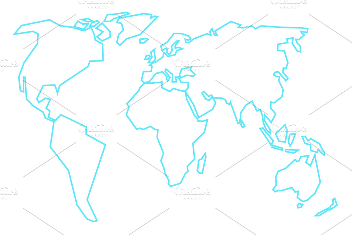 World simple map any formats, an Illustration by Ilia Design