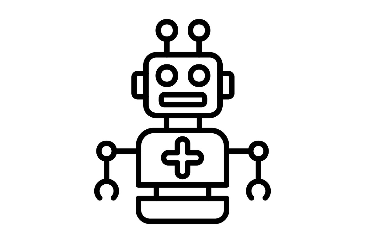 Robot Line Icon, an Icon by Pexelpy