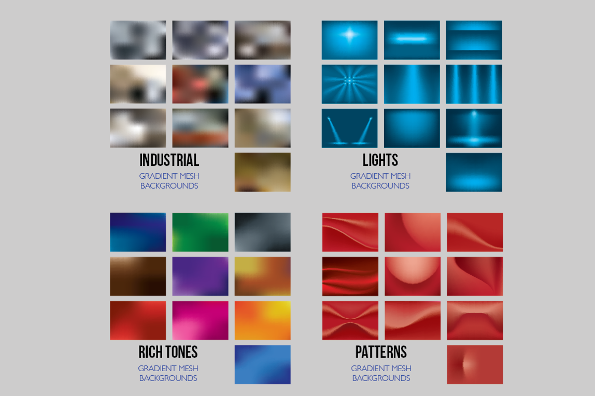 Gradient Mesh Backgrounds, a Gradient Add-On by Industrial Artworks (Photo 4 of 5)