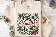 Making Spirits Bright Christmas PNG, a Seasonal Illustration by DreamPrint404 (Thumbnail 6 of 6)