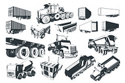 Large Trucks and Trailers Set, a Transportation Illustration by Blacklight (Thumbnail 6 of 6)
