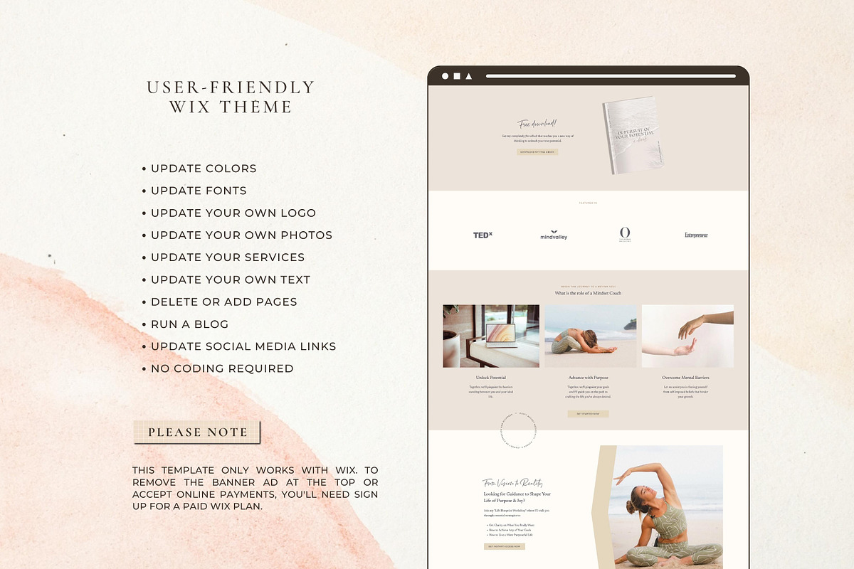 Wix Website Template - Boho Coach, a Wix Template by Nes Design Co (Photo 3 of 11)