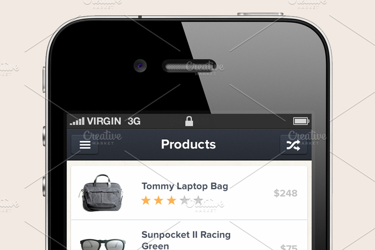 iPhone App Template (PSD), an App Template by UI Store (Photo 2 of 5)