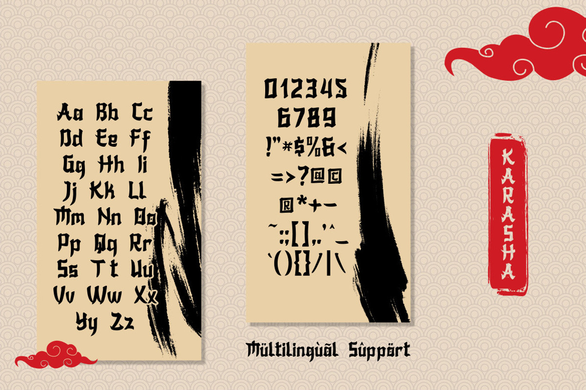 Karasha – Japanese Style Font, a Font by NURF Designs (Photo 3 of 10)