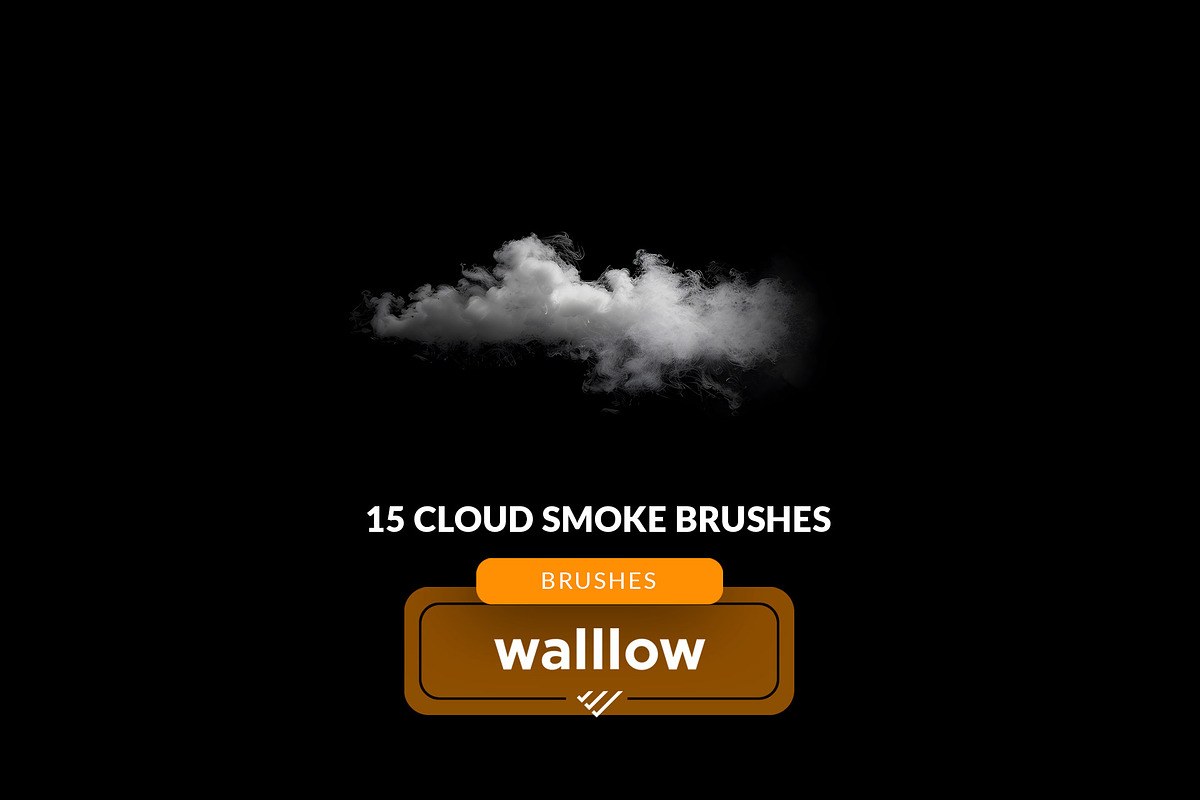 15 Cloud smoke photoshop brushes, a Brush Add-On by Walllow Creatives (Photo 1 of 3)