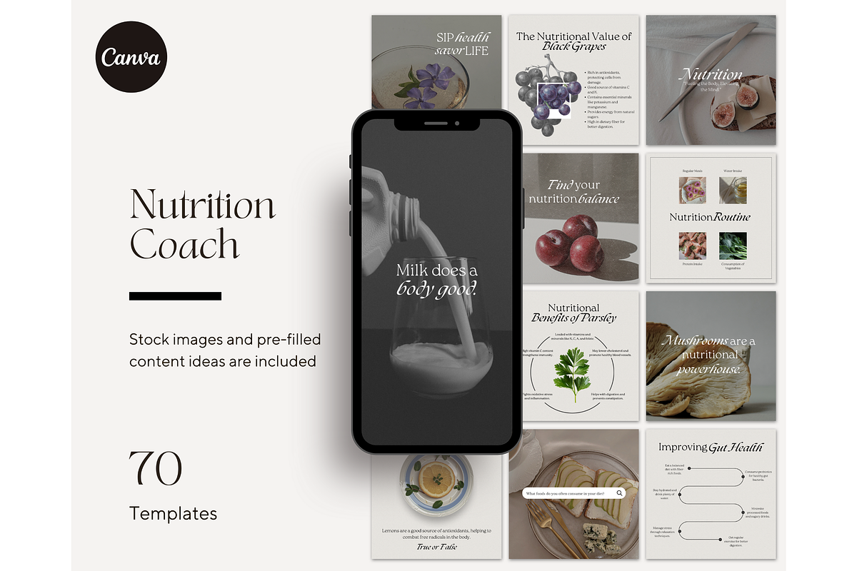 Nutrition Coach Template - Canva, a Social Media Template by TheTemplateTopia (Photo 1 of 10)