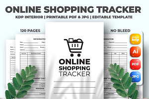 Online Shopping Tracker KDP Interior, a Templates & Theme by M9 Design