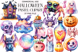 Pastel Halloween Clipart Bundle, an Illustration by Daily.Designs
