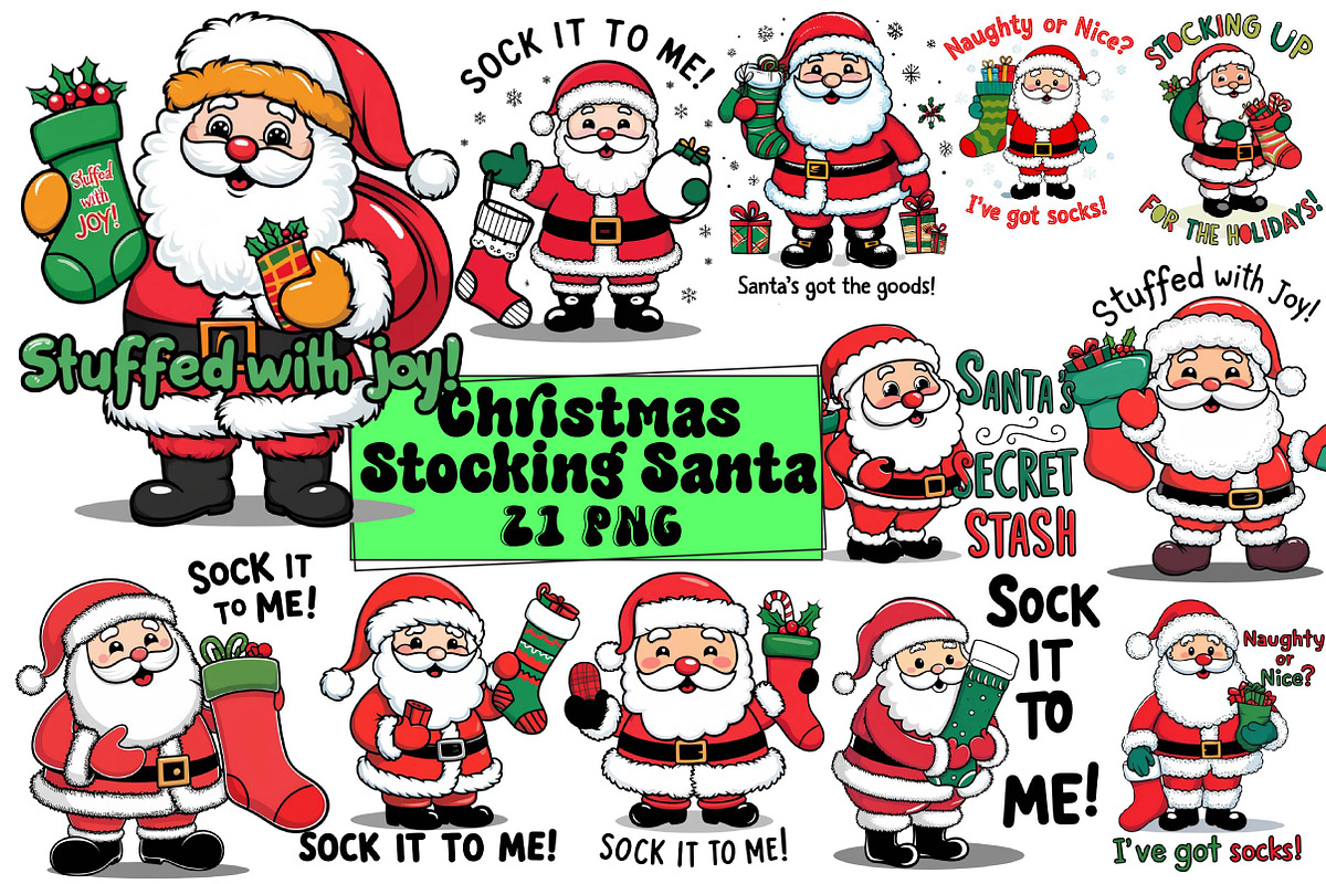Christmas Stocking Santa Sublimation, an Illustration by Wow Magic