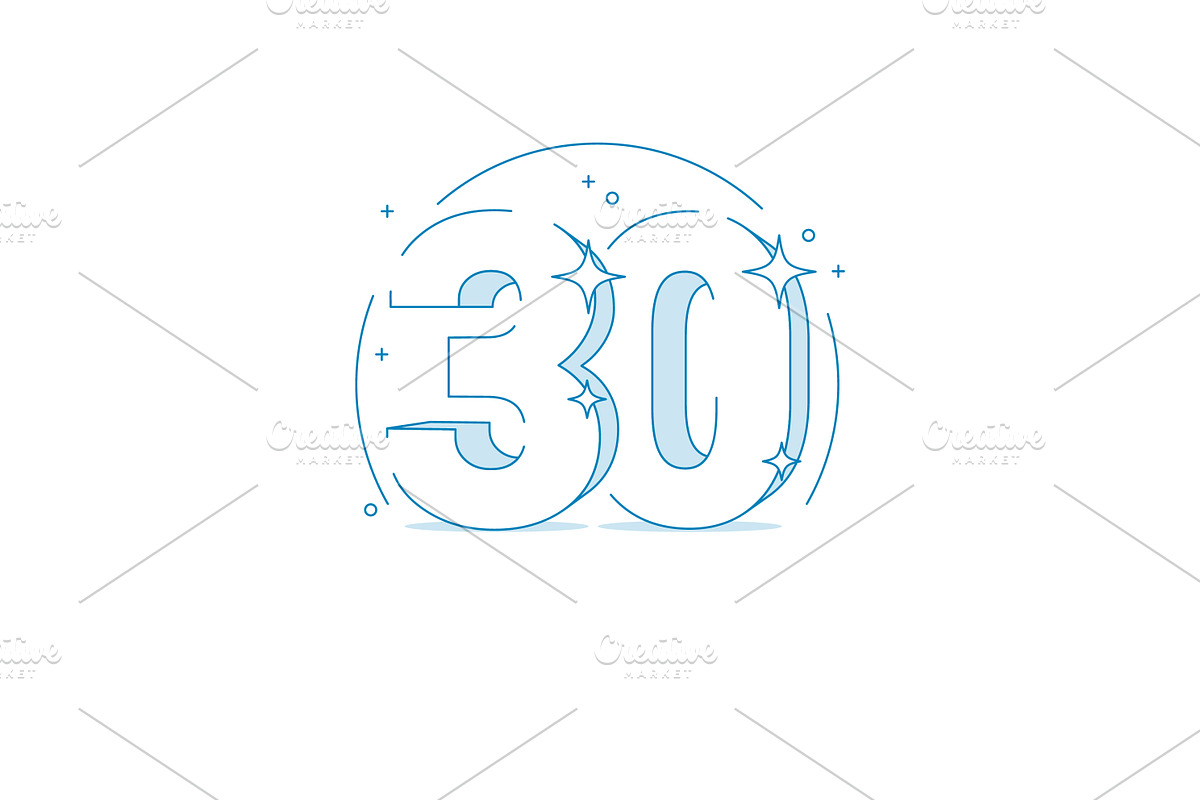 Anniversary 30. 3d number thirty, a Decorative Illustration by Sunny (Photo 2 of 2)