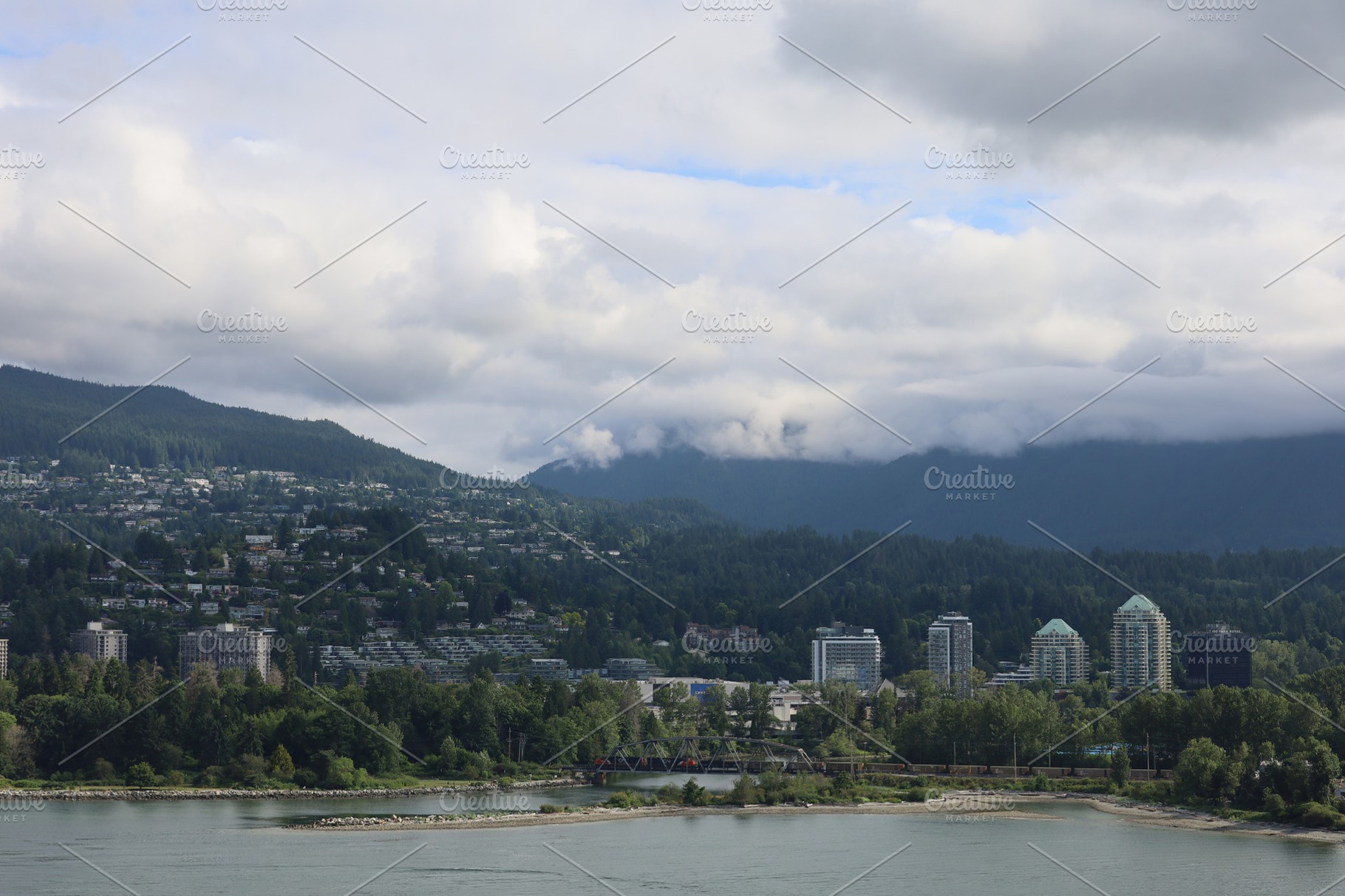 View of ocean, beaches and city from Stanley Park, Vancouver, Ca, a Nature Photo by uncreative