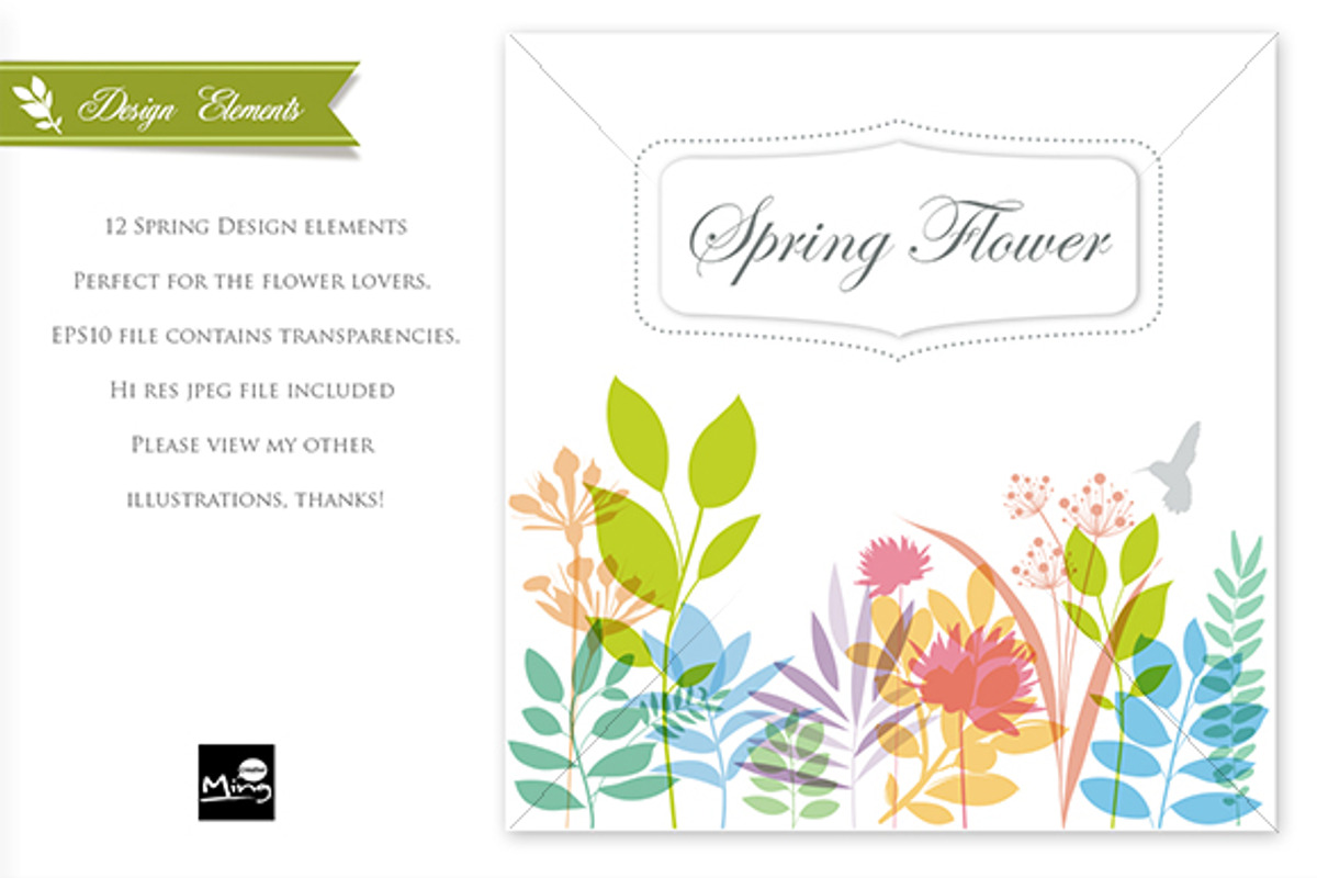 Spring Design Elements Set